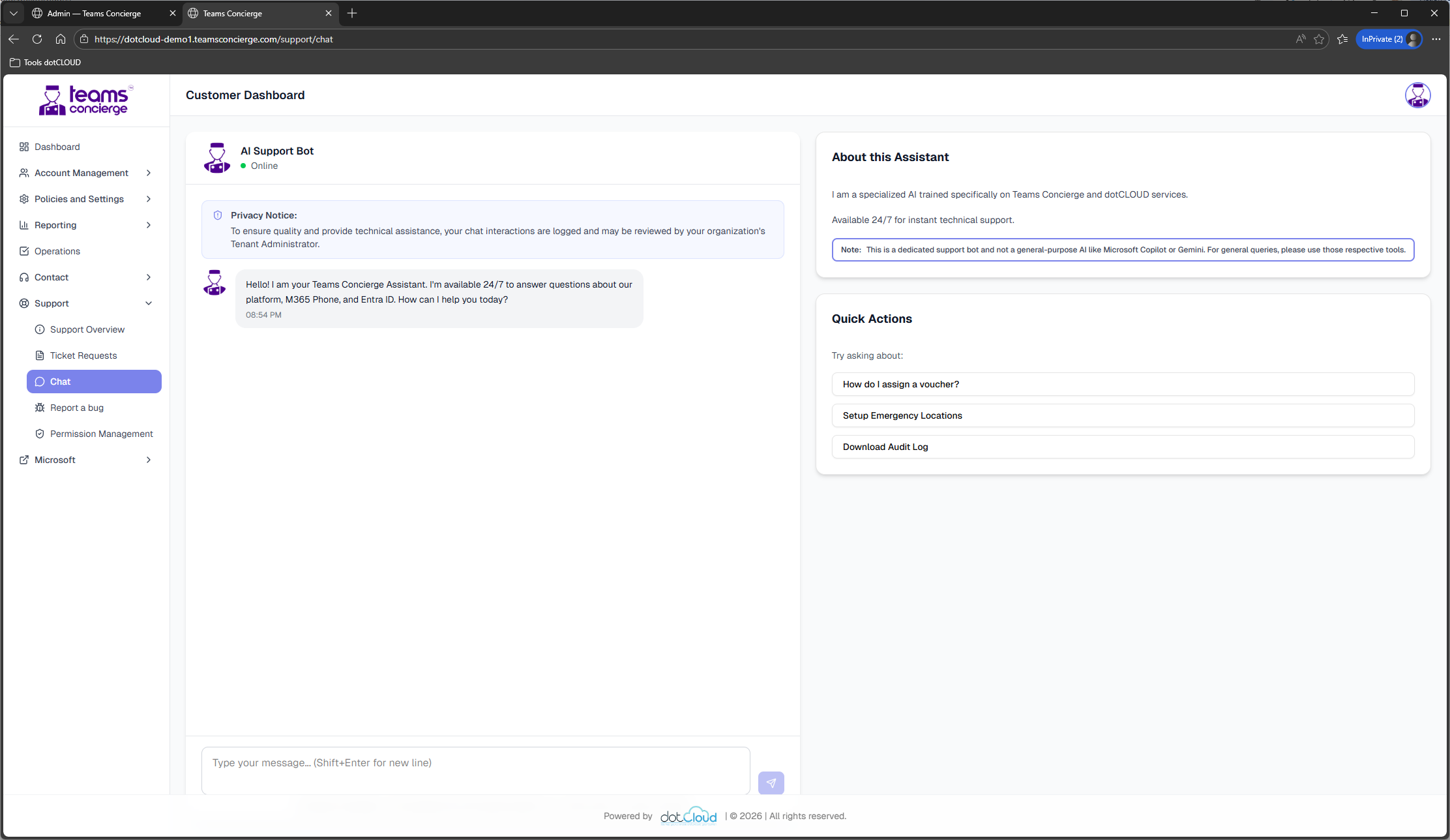 Teams Concierge Self Help Concierge